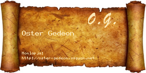 Oster Gedeon névjegykártya